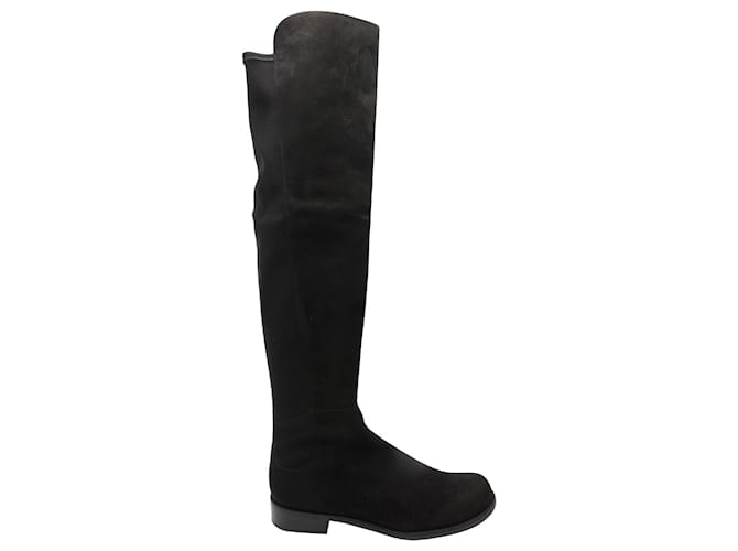 Stuart weitzman 5050 Stretch Knee Boots in Black Suede  ref.1111876