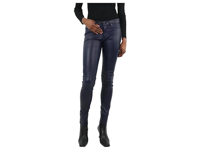 Autre Marque Jeans de couro azul escuro - tamanho S  ref.1111880