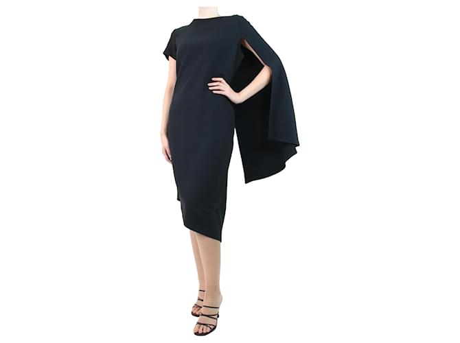 Autre Marque Black asymmetrical dress - size UK 12 Acetate  ref.1111885
