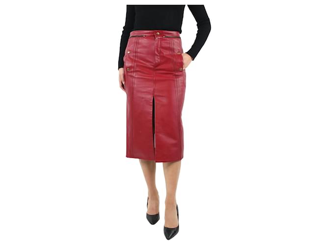Chloé Red leather skirt - size UK 10  ref.1111886