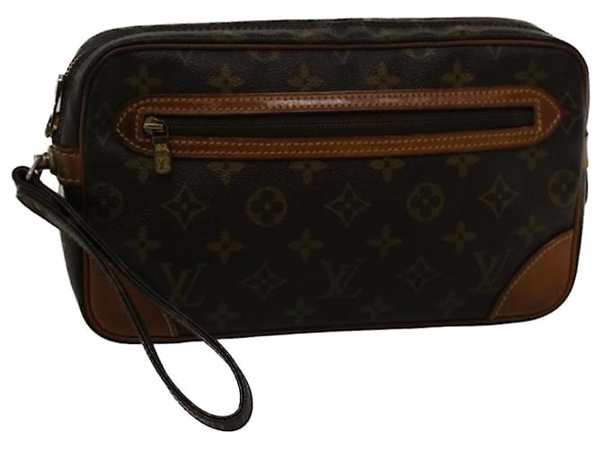 Pochette LOUIS VUITTON con monogramma Marly Dragonne GM M51825 LV Auth bs9247 Tela  ref.1111954