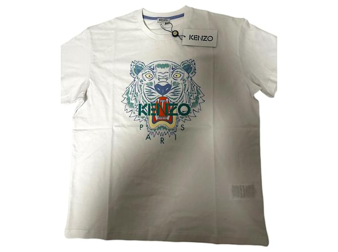 Kenzo-Obermaterial-T-Shirt Weiß Baumwolle  ref.1112049