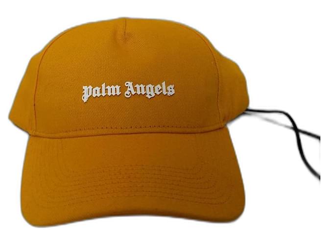 Palm Angels Logo Hat Yellow Cotton  ref.1112053