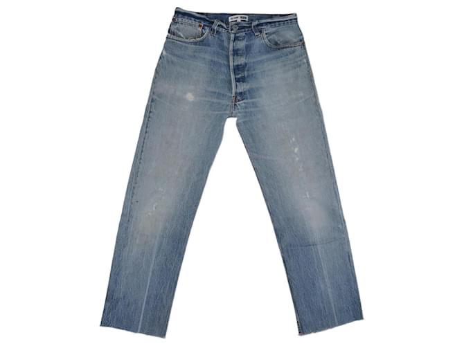 Autre Marque Off white/Calça Jeans Azul Corte Reto Algodão  ref.1112077