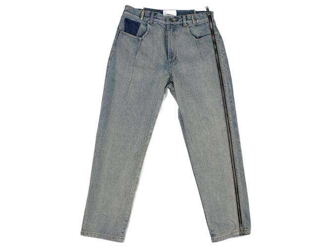 Autre Marque Pantaloni con dettagli con zip in pietra blu indaco Cotone  ref.1112080