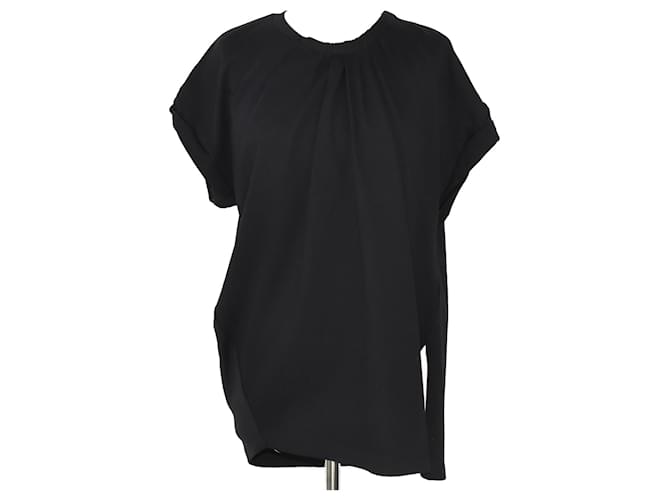 Autre Marque Camiseta preta plissada Preto Algodão  ref.1112085