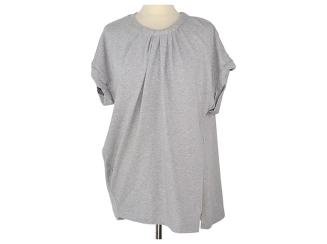 Autre Marque Camiseta plisada gris Algodón  ref.1112086