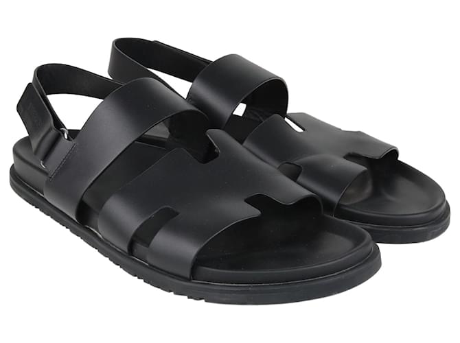 Hermès Black Genius Sandals Cloth  ref.1112095