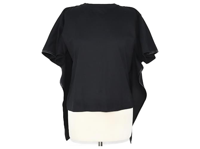 Céline Camiseta negra con capa Negro Algodón  ref.1112096