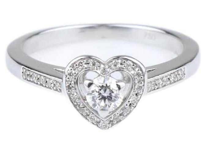 Mauboussin Love Touch 18k White Gold Diamond Ring Golden Metal  ref.1112105