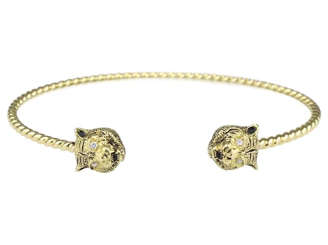 Gucci Marché des Merveilles supérieur 18Bracelet manchette ouvert diamant en or jaune K Métal Doré  ref.1112109