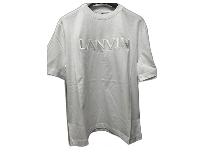 T-shirt à logo Lanvin Coton Blanc  ref.1112149