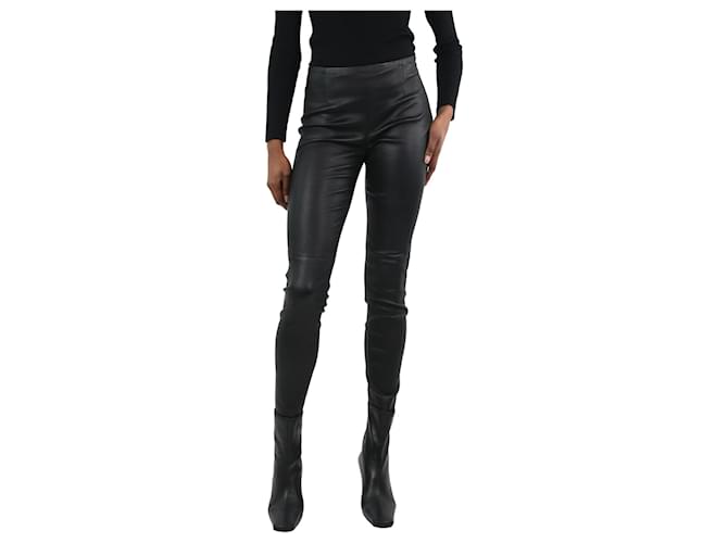 Ralph Lauren Black leather trousers - size US 6  ref.1112193