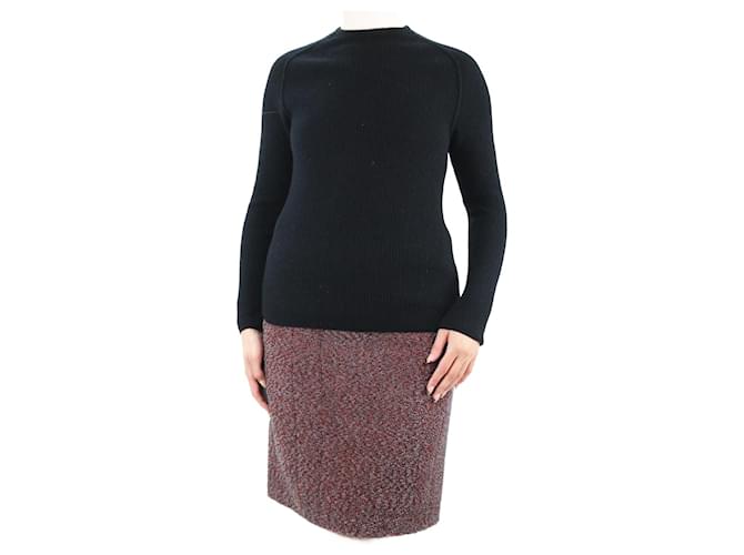 Forte Forte Black ribbed sweater - size UK 8 Wool  ref.1112201