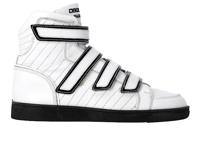 Dsquared2 Sneakers alte Dsquared² con cinturini in velcro in pelle bianca Bianco  ref.1112306