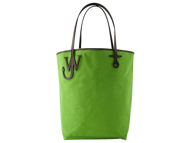 JW Anderson Anchor Tall Tote Bag - J.W. Anderson - Canvas - Green/brown Cloth  ref.1112339