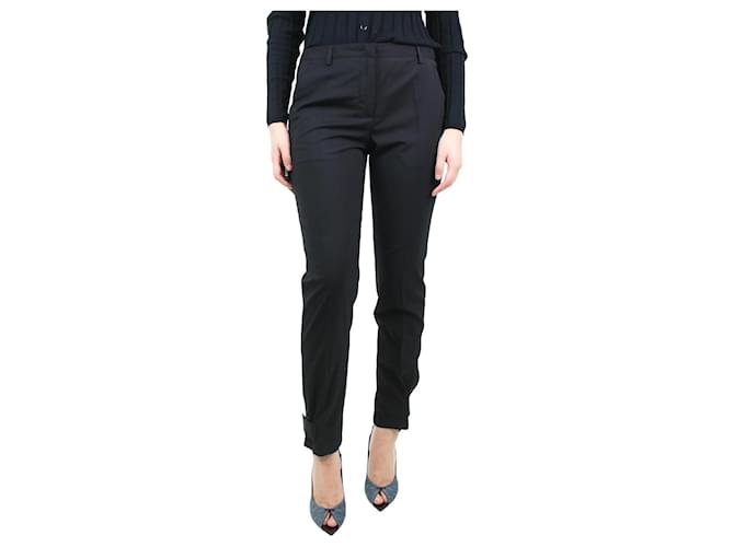 Prada Black elasticated trousers - size UK 10 Wool  ref.1112367