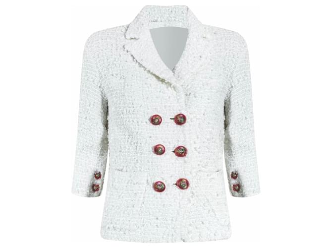 Chanel Chaqueta icónica de tweed con botones CC Multicolor  ref.1112384