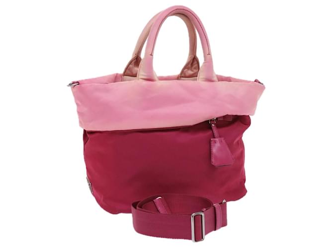 Prada Hand Bag Nylon 2way Pink Auth bs9228  ref.1112397