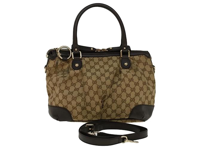 Gucci GG Canvas Hand Bag 2camino Beige 247902 autenticación 57777  ref.1112441