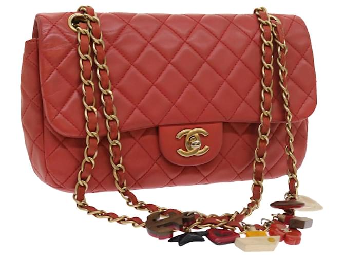 CHANEL Matelasse Chain Shoulder Bag Lamb Skin Valentine Only Pink CC Auth 57072a  ref.1112442