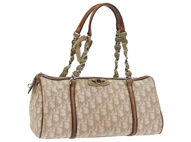 Christian Dior trotter romantic Hand Bag PVC Leather Beige 02 BO 0027 auth 57034  ref.1112467