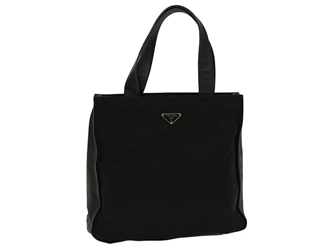 PRADA Hand Bag Nylon Leather Black Auth 57236  ref.1112471