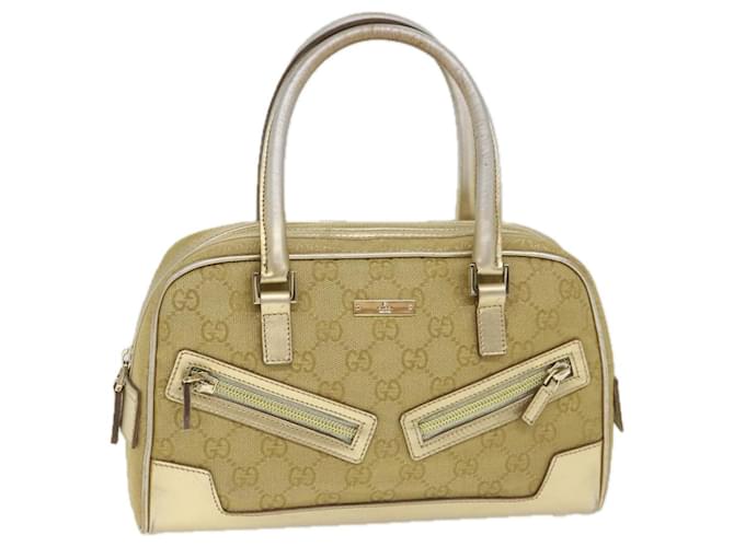 GUCCI GG Canvas Hand Bag Gold 000 0852 2123 auth 57933 Golden  ref.1112515