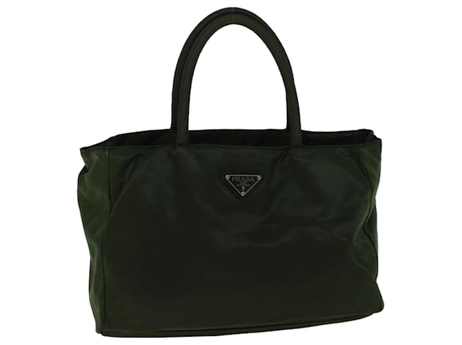 PRADA Hand Bag Nylon Green Auth cl802  ref.1112526