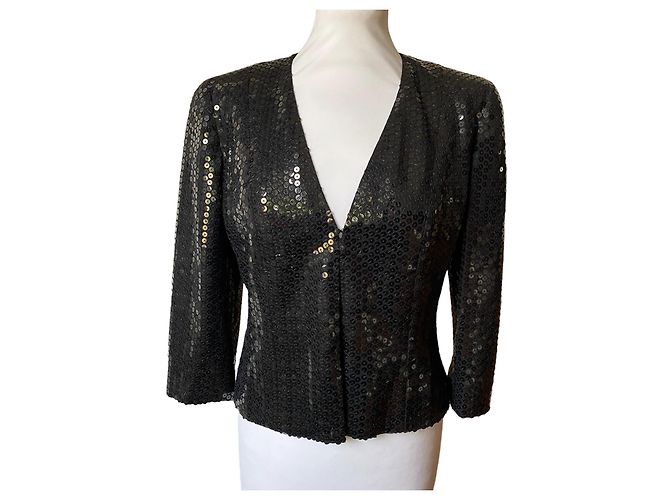Chanel black sequin blazer