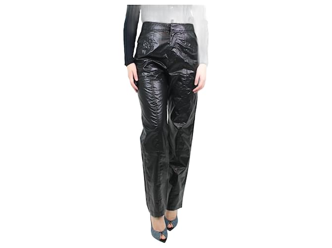 Isabel Marant Pantalon en coton enduit noir - taille UK 8  ref.1112604