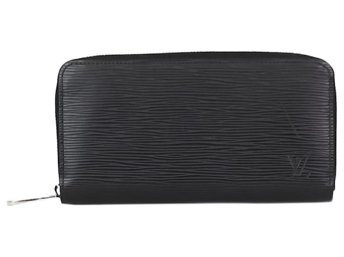 Louis Vuitton Bolsa preta com zíper em couro Epi Preto  ref.1112612