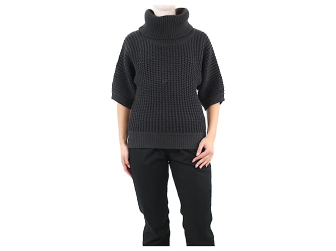 Fendi Brown roll-neck ribbed wool jumper - size UK 10  ref.1112615