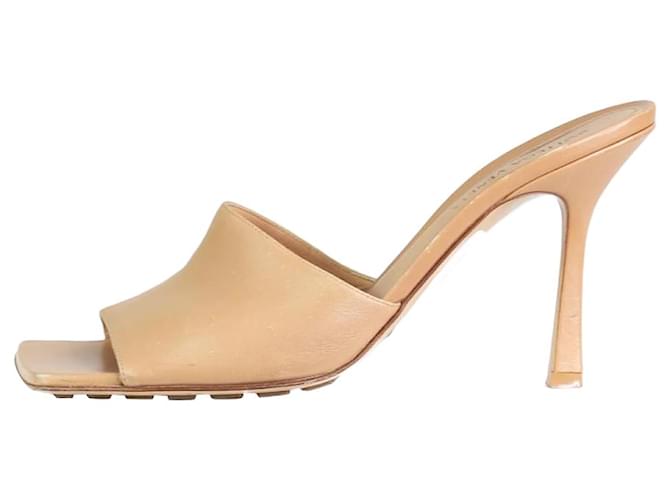 Bottega Veneta Beige slip on sandal heels - size EU 39 Leather  ref.1112632