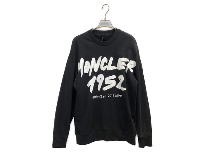 Moncler 1952 Rundhalspullover Schwarz Baumwolle
