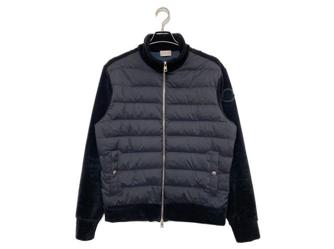 Moncler Daunenjacke Cardigan Marineblau Nylon