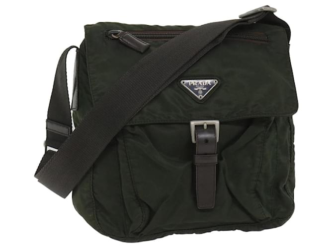 PRADA Shoulder Bag Nylon Khaki Auth 57219  ref.1112754
