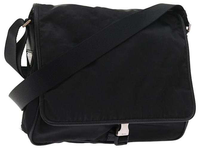 PRADA Shoulder Bag Nylon Leather Black Auth 57250  ref.1112760