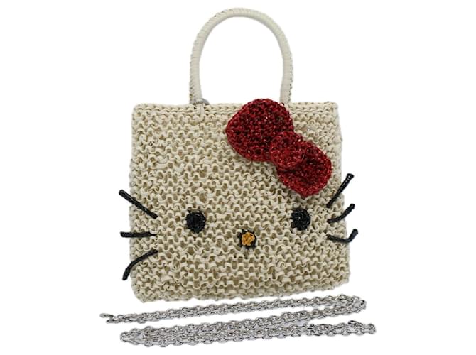 Autre Marque ANTEPRIMA Hello Kitty Chain Wire Shoulder Bag Plastic 2way White Red Auth 56580  ref.1112797