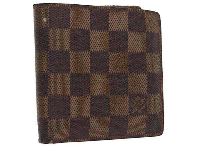 LOUIS VUITTON Damier Ebene Portefeuille Marco Bifold Wallet N61675 LV Auth 56642  ref.1112811