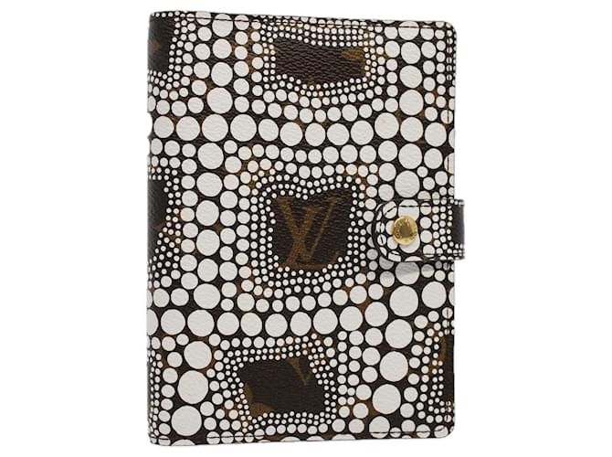 LOUIS VUITTON Yayoi Kusama Agenda PM Day Planner Cover Blanc R21131 auth 56462A Toile  ref.1112838