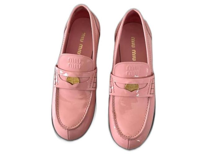 Mocassini Miu Miu in pelle rosa