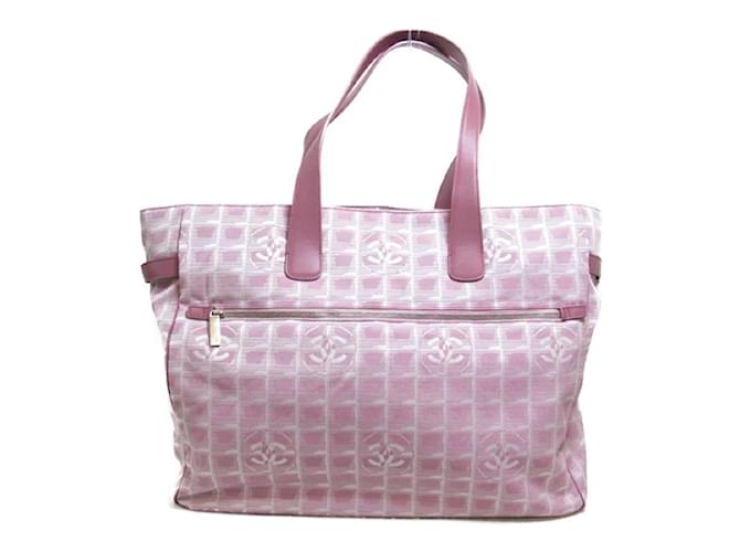 Chanel New Travel Line Tote Bag Pink Cloth  ref.1112953