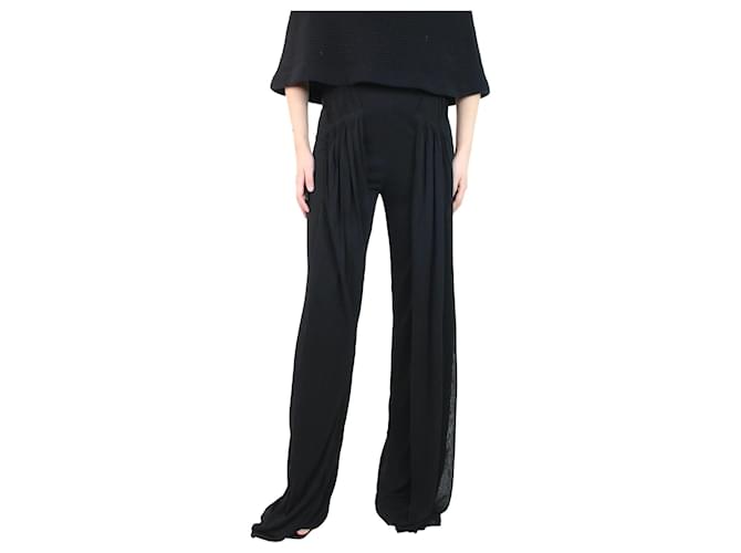 Ralph Lauren Pantalón ancho negro con pinzas - talla UK 12 Viscosa  ref.1112969