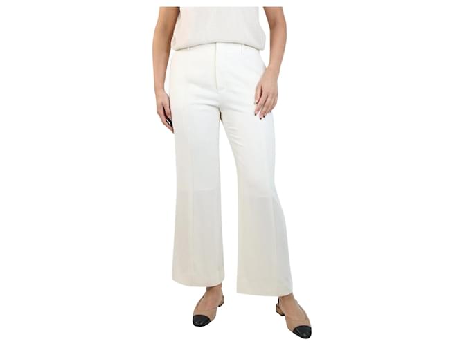 Chloé Pantalon droit crème - taille UK 14 Triacétate Écru  ref.1112975