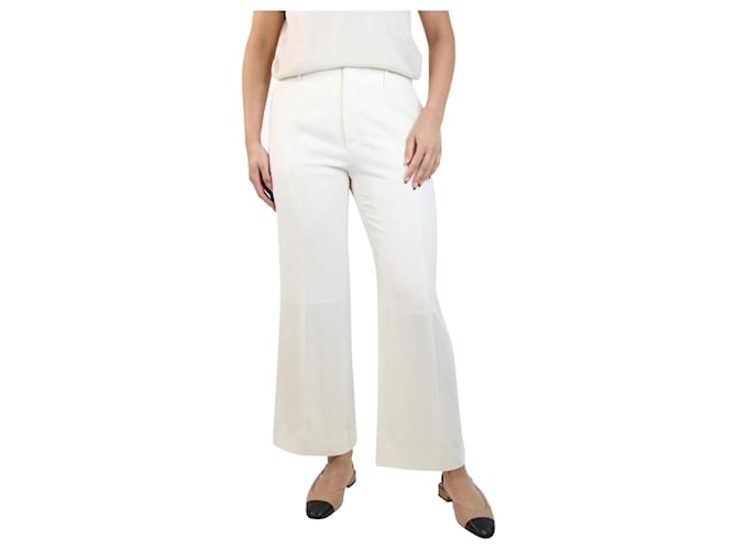 Chloé Cream straight-leg trousers - size UK 14 Triacetate  ref.1112975