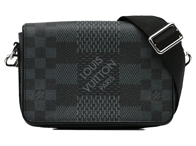 Louis Vuitton Black Damier Graphite Studio 3D Messenger Bag Cloth  ref.1113042
