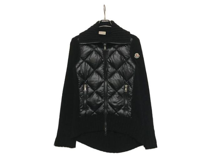 Moncler Knit Switching Down Cardigan Black
