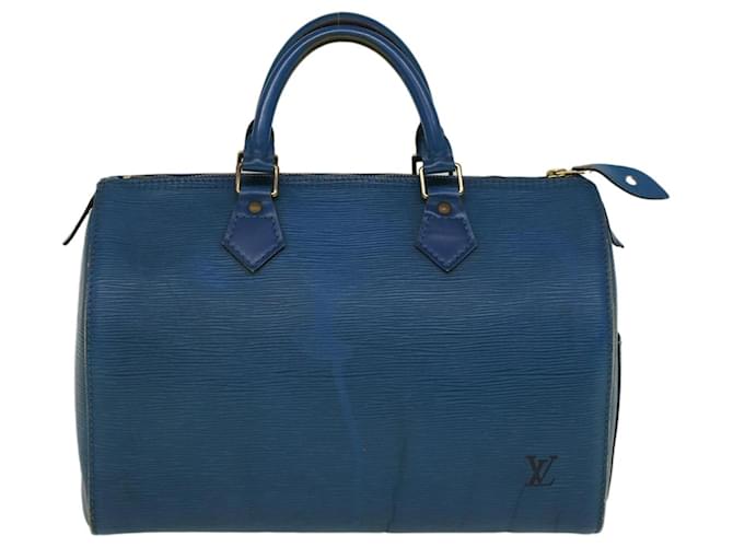 Louis Vuitton Speedy 30 Blue Leather  ref.1113269