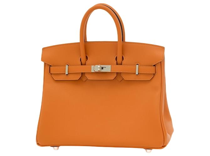 Hermès HERMES BIRKIN 25 Orange Leather  ref.1113281